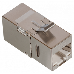 RJ-45 socket coupler, shielded, 90 degrees, category 6A, Keystone form-factor